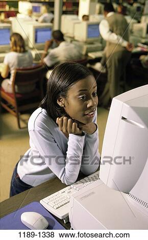 multiethnic, people, school, computer, library, computers, education View Large Photo Image Stock Photo - multiethnic, people, school, computer, library, computers, education. Fotosearch
