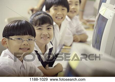 people, Asian, school, computer, classroom, computers View Large Photo Image Stock Photo - people, Asian, school, computer, classroom, computers. Fotosearch