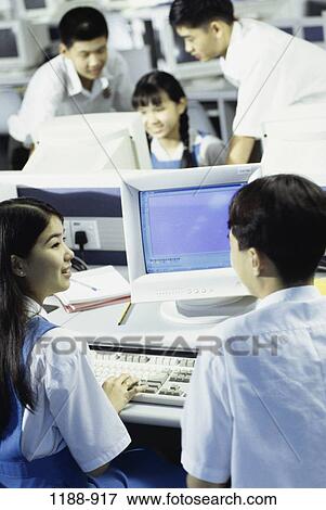 people, Asian, school, computer, classroom, computers, education View Large Photo Image Stock Photo - people, Asian, school, computer, classroom, computers, education. Fotosearch