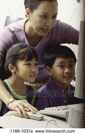 people, Asian, teacher, computer, children, education, class View Large Photo Image Stock Image - people, Asian, teacher, computer, children, education, class. Fotosearch