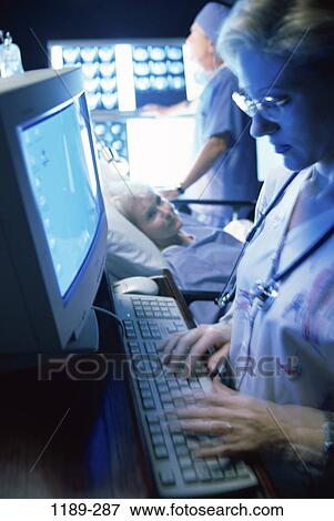 people, computer, patient, doctor, nurse, treatment, medical View Large Photo Image Stock Photo - people, computer, patient, doctor, nurse, treatment, medical. Fotosearch
