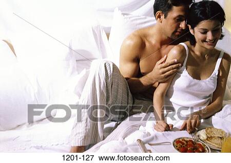 people, eating, couple, Hispanic, breakfast, bed, romance View Large Photo Image Stock Photo - people, eating, couple, Hispanic, breakfast, bed, romance. Fotosearch