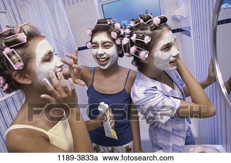 people, laughing, masks, friends, teens, beauty View Large Photo Image Stock Image - people, laughing, masks, friends, teens, beauty. Fotosearch