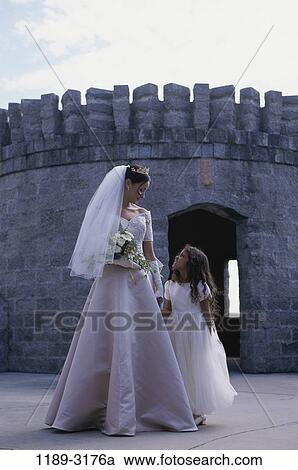 people, outdoors, wedding, bouquet, bride, flower girl, Ceremony wedding View Large Photo Image Stock Image - people, outdoors, wedding, bouquet, bride, flower girl, Ceremony wedding. Fotosearch