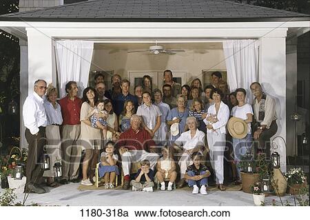 Stock Image - people, sitting, crowded, standing, three, outdoors. Fotosearch