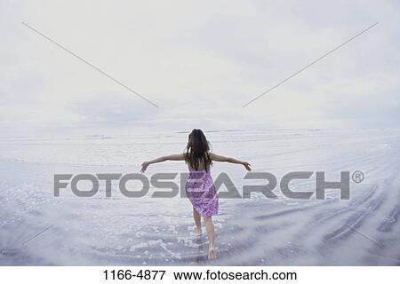 people, water, walking, beach, girl, child View Large Photo Image Stock Photo - people, water, walking, beach, girl, child. Fotosearch
