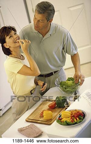 sample, people, talking, couple, salad, sliced, cooking View Large Photo Image Stock Photograph - sample, people, talking, couple, salad, sliced, cooking. Fotosearch