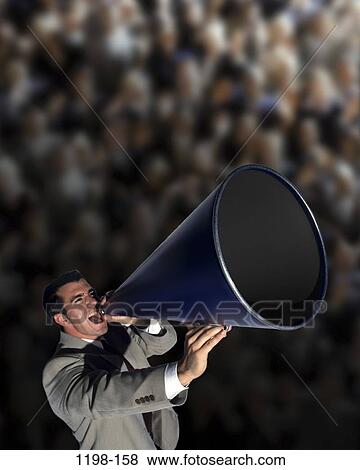 shouting, business, Middle-aged, humor, crowd, attention View Large Photo Image Stock Photo - shouting, business, Middle-aged, humor, crowd, attention. Fotosearch