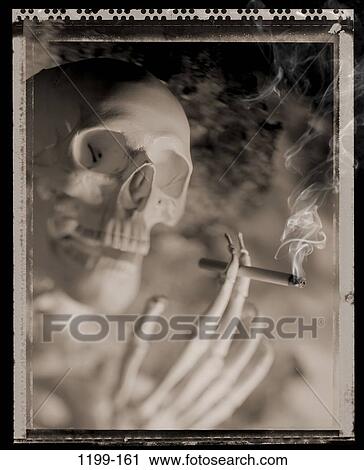 skeleton, smoke, death, smoking, personification, metaphor, Smoking cigarettes View Large Photo Image Stock Image - skeleton, smoke, death, smoking, personification, metaphor, Smoking cigarettes. Fotosearch