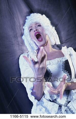 Stock Photography - woman, theater, wig, opera, arts, entertainment, Middle-aged. Fotosearch