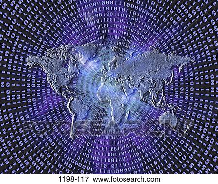 world, binary, information, map, communications, business View Large Photo Image Stock Photo - world, binary, information, map, communications, business. Fotosearch
