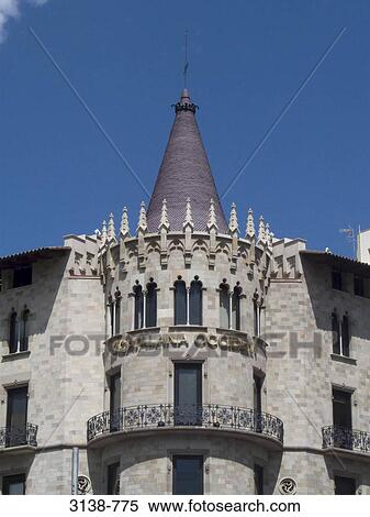 Architectural detail of a building, Barcelona, Catalonia, Spain View Large Photo Image Stock Photography - Architectural detail of a building, Barcelona, Catalonia, Spain. Fotosearch