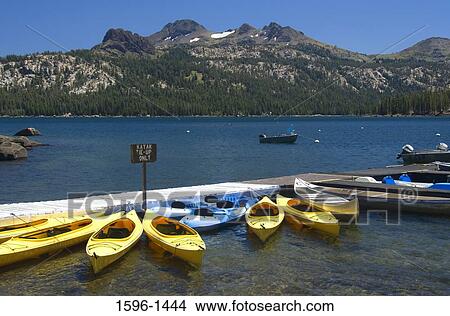 Canoes moored at a dock, Caples Lake, Carson Pass Scenic Byway, Eldorado National Forest, California, USA View Large Photo Image Picture - Canoes moored at a dock, Caples Lake, Carson Pass Scenic Byway, Eldorado National Forest, California, USA. Fotosearch