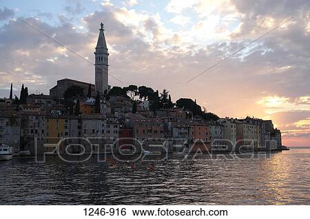 City at the waterfront, Rovinj, Croatia View Large Photo Image Stock Photograph - City at the waterfront, Rovinj, Croatia. Fotosearch