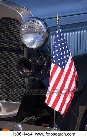 Close-up of an American flag on a vintage car, St. Paul Rodeo Parade, St. Paul, Oregon, USA View Large Photo Image Picture - Close-up of an American flag on a vintage car, St. Paul Rodeo Parade, St. Paul, Oregon, USA. Fotosearch