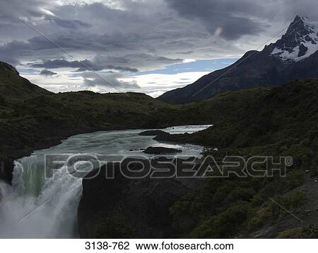 Clouds over a waterfall, Torres del Paine National Park, Patagonia, Chile View Large Photo Image Stock Image - Clouds over a waterfall, Torres del Paine National Park, Patagonia, Chile. Fotosearch