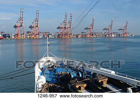 Commercial dock viewed from a ship, MS Ocean Odyssey, Colombo, Sri Lanka View Large Photo Image Stock Photo - Commercial dock viewed from a ship, MS Ocean Odyssey, Colombo, Sri Lanka. Fotosearch