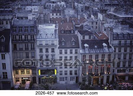 High angle view of buildings in a city, Paris, France View Large Photo Image Stock Photo - High angle view of buildings in a city, Paris, France. Fotosearch
