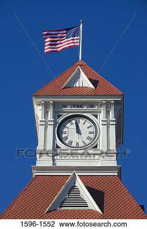 Stock Image - High section view of a government building, Benton County Courthouse, Corvallis, Oregon, USA. Fotosearch