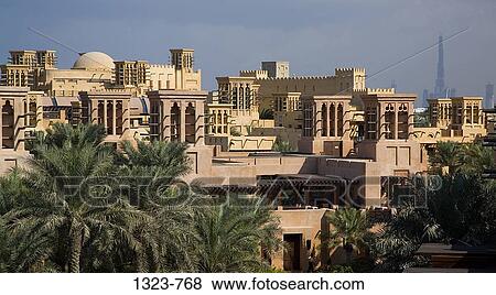 Hotel in a city, Madinat Jumeirah Hotel, Dubai, United Arab Emirates View Large Photo Image Stock Photo - Hotel in a city, Madinat Jumeirah Hotel, Dubai, United Arab Emirates. Fotosearch