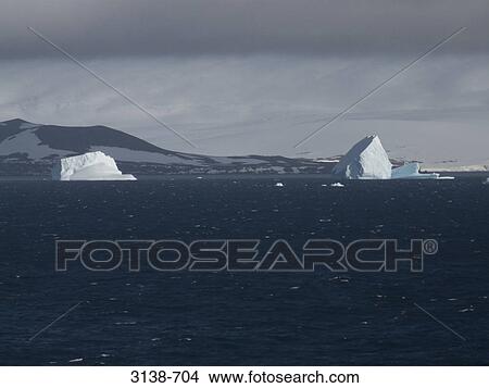 Picture - Icebergs in the sea, Bransfield Strait, Antarctica. Fotosearch
