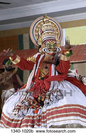Kathakali dancer performing on a stage, Kerala, India View Large Photo Image Stock Image - Kathakali dancer performing on a stage, Kerala, India. Fotosearch