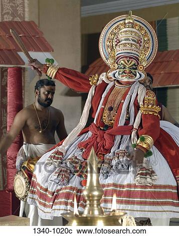 Kathakali dancer performing on a stage, Kerala, India View Large Photo Image Stock Image - Kathakali dancer performing on a stage, Kerala, India. Fotosearch