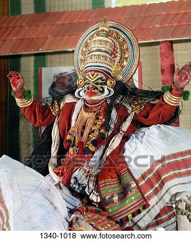Kathakali dancer performing on a stage, Kerala, India View Large Photo Image Stock Photo - Kathakali dancer performing on a stage, Kerala, India. Fotosearch