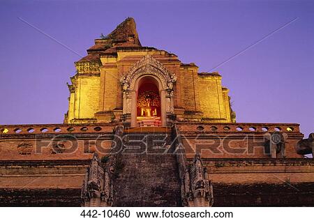 Low angle view of a Buddhist temple, Wat Chedi Luang, Chiang Mai, Chiang Mai Province, Thailand View Large Photo Image Stock Image - Low angle view of a Buddhist temple, Wat Chedi Luang, Chiang Mai, Chiang Mai Province, Thailand. Fotosearch