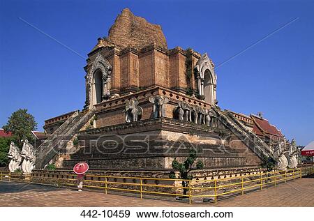Low angle view of a Buddhist temple, Wat Chedi Luang, Chiang Mai, Chiang Mai Province, Thailand View Large Photo Image Stock Photo - Low angle view of a Buddhist temple, Wat Chedi Luang, Chiang Mai, Chiang Mai Province, Thailand. Fotosearch