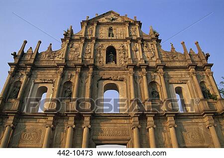Stock Image - Low angle view of a church, St. Paul's Church, Macao, China. Fotosearch