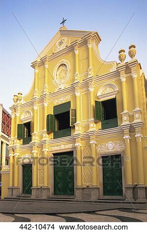 Low angle view of a church, St. Dominic's Church, Macao, China View Large Photo Image Picture - Low angle view of a church, St. Dominic's Church, Macao, China. Fotosearch