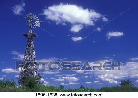 Low angle view of an industrial windmill, Syracuse, Kansas, USA View Large Photo Image Stock Photo - Low angle view of an industrial windmill, Syracuse, Kansas, USA. Fotosearch