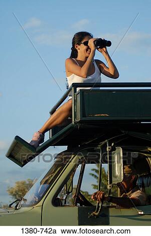 Mid adult woman using binoculars for bird watching, Hato Pinero, Llanos, Venezuela View Large Photo Image Stock Image - Mid adult woman using binoculars for bird watching, Hato Pinero, Llanos, Venezuela. Fotosearch