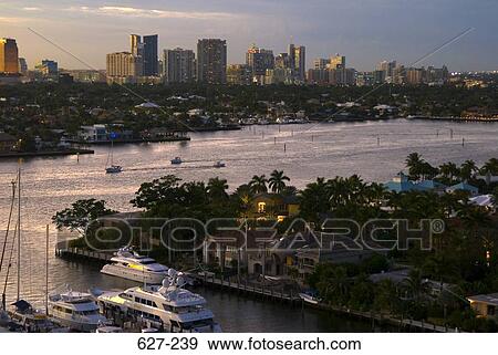 Stock Photo - Panoramic view of a cityscape, Fort Lauderdale, Florida, USA. Fotosearch
