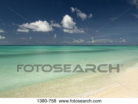 Panoramic view of the sea, Los Roques, Venezuela View Large Photo Image Stock Photo - Panoramic view of the sea, Los Roques, Venezuela. Fotosearch