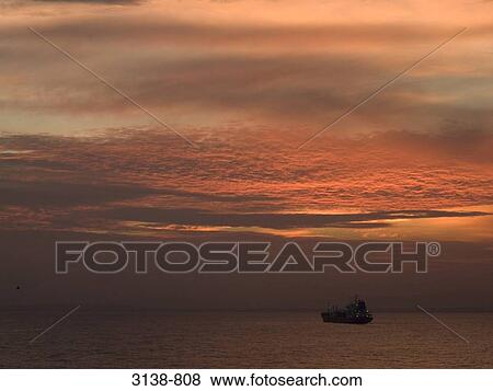 Passenger craft in the sea at dusk, Algeria View Large Photo Image Stock Photo - Passenger craft in the sea at dusk, Algeria. Fotosearch