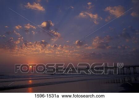 Pier in the sea, Jacksonville Beach, Jacksonville, Duval county, Florida, USA View Large Photo Image Stock Image - Pier in the sea, Jacksonville Beach, Jacksonville, Duval county, Florida, USA. Fotosearch