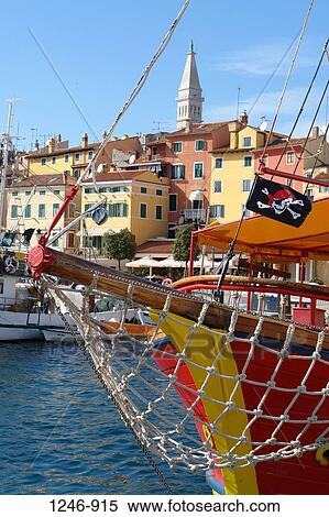 Pirate flag on a rope of a boat, Rovinj Harbor, Rovinj, Croatia View Large Photo Image Stock Photography - Pirate flag on a rope of a boat, Rovinj Harbor, Rovinj, Croatia. Fotosearch
