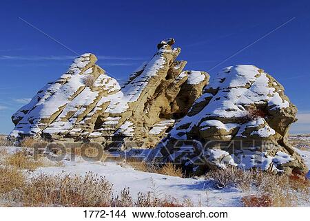 Rocks covered with snow, Wyoming, USA View Large Photo Image Picture - Rocks covered with snow, Wyoming, USA. Fotosearch