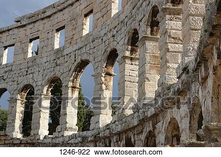 Ruins of an amphitheatre, Pula Amphitheatre, Pula, Istria, Croatia View Large Photo Image Stock Image - Ruins of an amphitheatre, Pula Amphitheatre, Pula, Istria, Croatia. Fotosearch