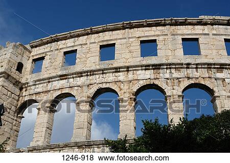 Ruins of an amphitheatre, Pula Amphitheatre, Pula, Istria, Croatia View Large Photo Image Stock Photo - Ruins of an amphitheatre, Pula Amphitheatre, Pula, Istria, Croatia. Fotosearch