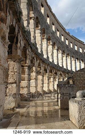 Ruins of an amphitheatre, Pula Amphitheatre, Pula, Istria, Croatia View Large Photo Image Stock Photo - Ruins of an amphitheatre, Pula Amphitheatre, Pula, Istria, Croatia. Fotosearch