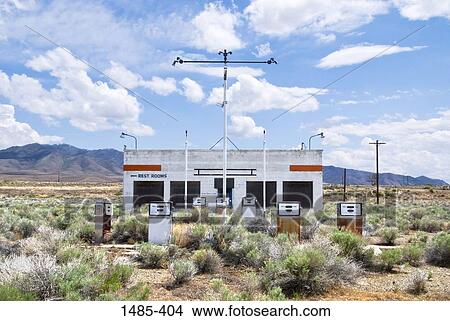 Abandoned gas station in a desert, Winnemucca, Nevada, USA View Large Photo Image Picture - Abandoned gas station in a desert, Winnemucca, Nevada, USA. Fotosearch