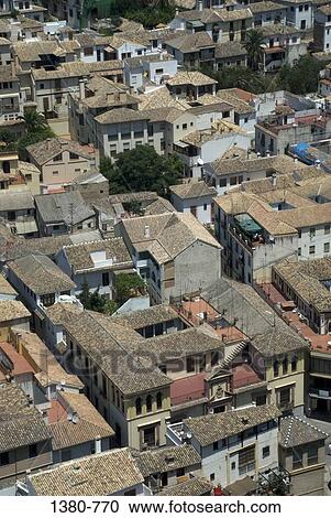 Aerial view of a city, Granada, Andalusia, Spain View Large Photo Image Stock Image - Aerial view of a city, Granada, Andalusia, Spain. Fotosearch