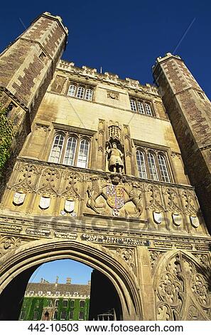 Architectural details on the gate of an educational building, The Great Gate, Trinity College, Cambridge, Cambridgeshire, England View Large Photo Image Stock Image - Architectural details on the gate of an educational building, The Great Gate, Trinity College, Cambridge, Cambridgeshire, England. Fotosearch