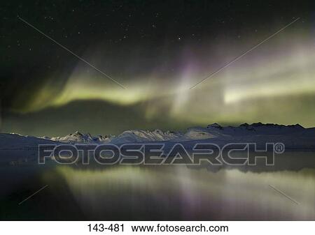 Aurora borealis in the sky at night, Sermilik Fjord, Greenland View Large Photo Image Stock Image - Aurora borealis in the sky at night, Sermilik Fjord, Greenland. Fotosearch