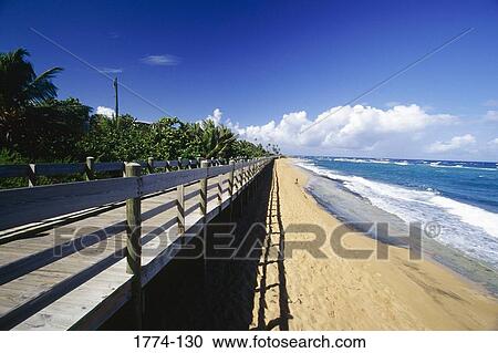Boardwalk on the beach, Pinones Beach, San Juan, Puerto Rico View Large Photo Image Stock Image - Boardwalk on the beach, Pinones Beach, San Juan, Puerto Rico. Fotosearch