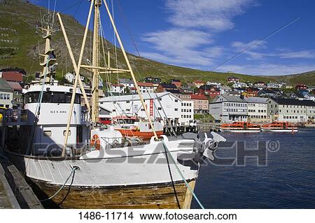 Boats moored at a port, Honningsvag Port, Honningsvag, Mageroya Island, Nordkapp, Finnmark County, Norway View Large Photo Image Picture - Boats moored at a port, Honningsvag Port, Honningsvag, Mageroya Island, Nordkapp, Finnmark County, Norway. Fotosearch