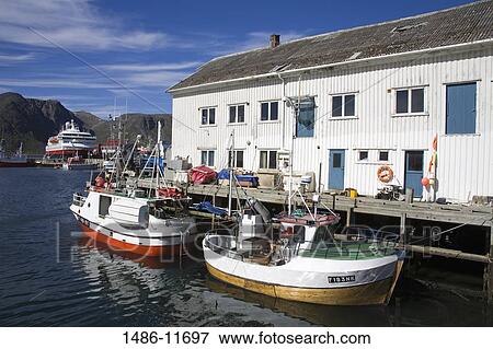 Boats moored at a port, Honningsvag Port, Honningsvag, Mageroya Island, Nordkapp, Finnmark County, Norway View Large Photo Image Stock Photo - Boats moored at a port, Honningsvag Port, Honningsvag, Mageroya Island, Nordkapp, Finnmark County, Norway. Fotosearch